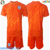 Camisa de time de futebol Inglaterra Goleiro Replicas 1º Equipamento Infantil Europeu 2024 Manga Curta (+ Calças curtas)